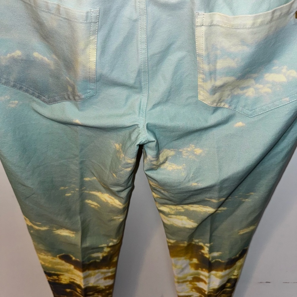 Minnie Rose Blue And Yelllow Sky Sunset Stretch Pants Size 2 - Picture 9 of 9